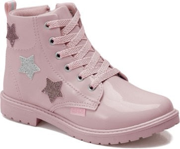 Bota Rosa Brillante con Detalle de Estrellas