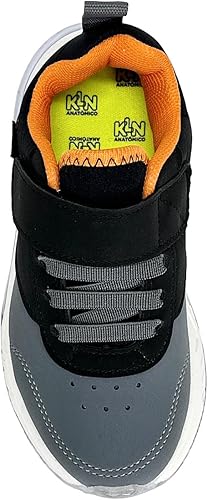 Tenis - Grafito - Negro - Naranja con Luces