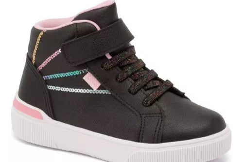 Tenis Bota Infantil Negro - Rosa