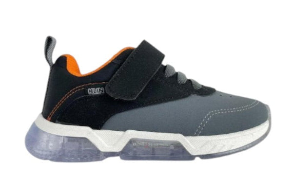 Tenis - Grafito - Negro - Naranja con Luces